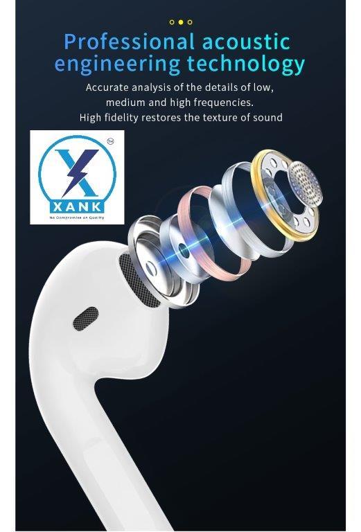 XANK i12 Earbuds with Charging Case Support All Smartphones & Tablets (White)