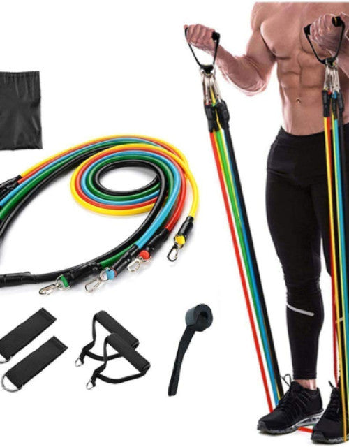 Resistance Exercise Bands with Door Anchor, Handles, Waterproof Carry Bag, and Legs Ankle Straps